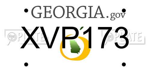 XVP173 Georgia License Plate