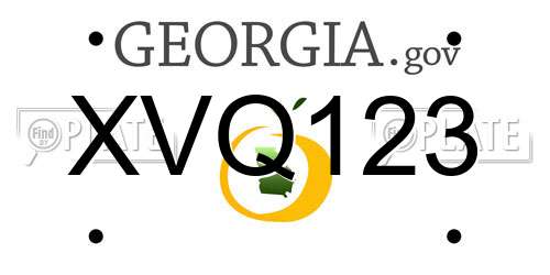 XVQ123 license plate in GA state