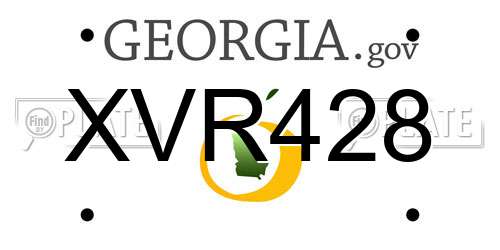 XVR428 Georgia License Plate