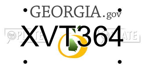 XVT364 Georgia License Plate