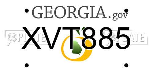 XVT885 Georgia License Plate