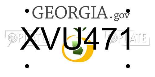 XVU471 Georgia License Plate