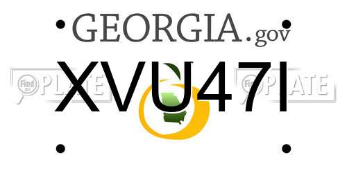 XVU47I Georgia License Plate
