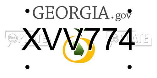 XVV774 Georgia License Plate
