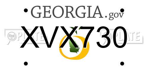 XVX730 Georgia License Plate