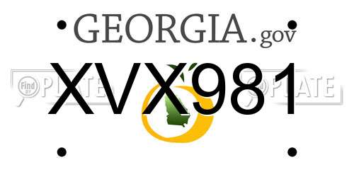 XVX981 Georgia License Plate