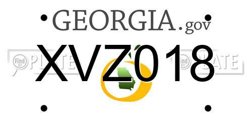 XVZ018 Georgia License Plate