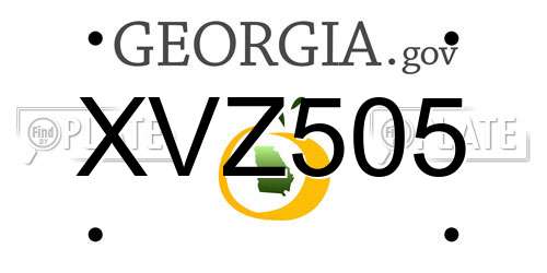 XVZ505 Georgia License Plate