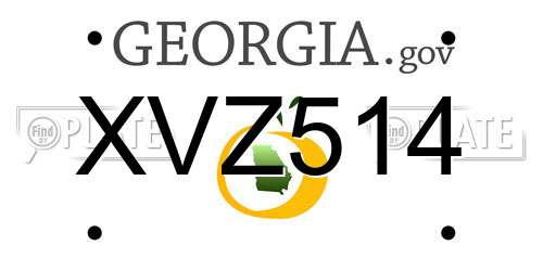 XVZ514 Georgia License Plate