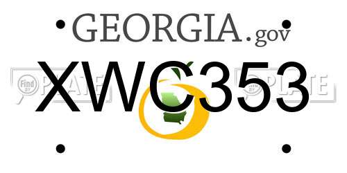XWC353 Georgia License Plate