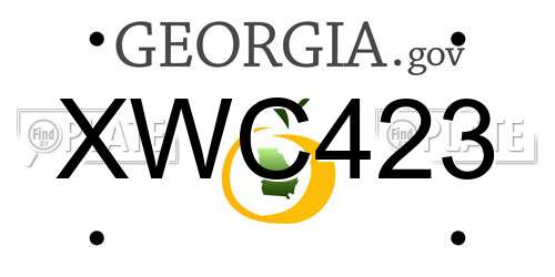 XWC423 Georgia License Plate