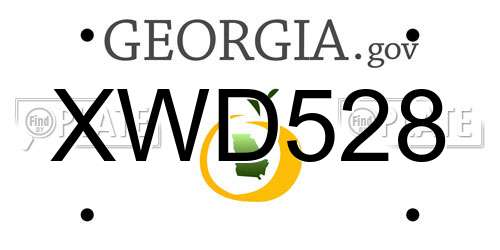 XWD528 Georgia License Plate