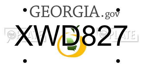 XWD827 Georgia License Plate