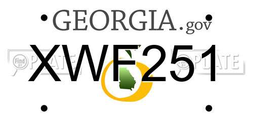 XWF251 Georgia License Plate