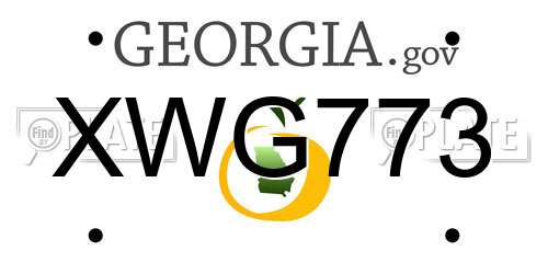 XWG773 Georgia License Plate