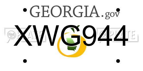 XWG944 Georgia License Plate