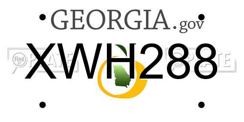 XWH288 Georgia License Plate