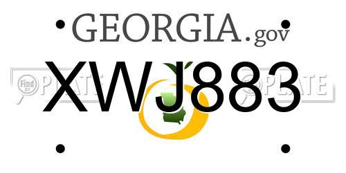 XWJ883 Georgia License Plate