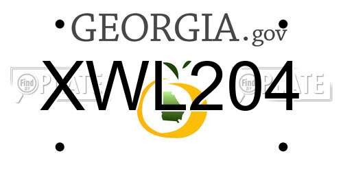 XWL204 Georgia License Plate