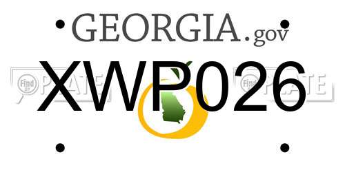 XWP026 Georgia License Plate