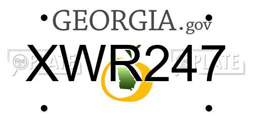XWR247 Georgia License Plate
