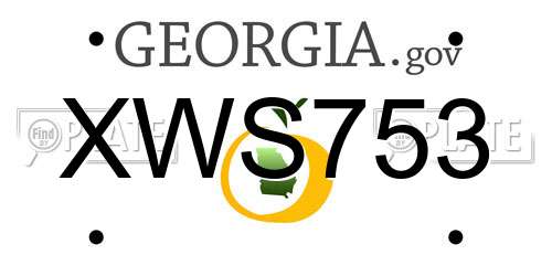 XWS753 Georgia License Plate