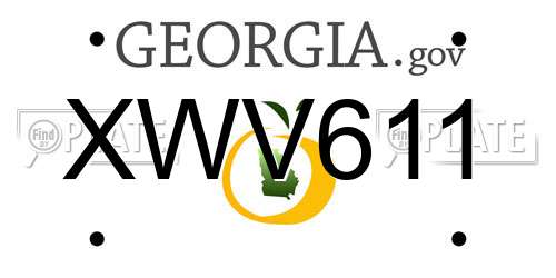 XWV611 Georgia License Plate