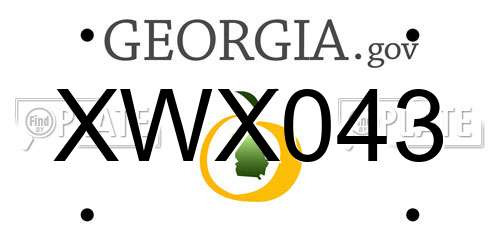 XWX043 Georgia License Plate