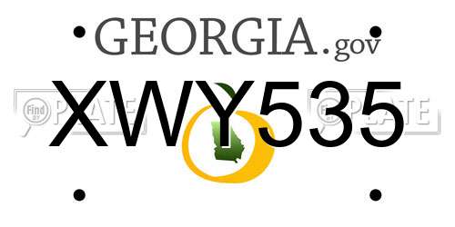 XWY535 Georgia License Plate