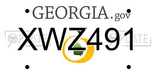 XWZ491 Georgia License Plate