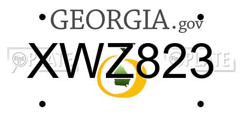 XWZ823 Georgia License Plate