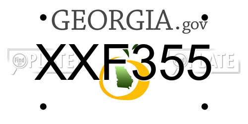XXF355 Georgia License Plate