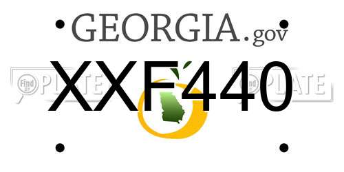 XXF440 Georgia License Plate