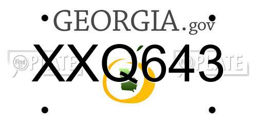 XXQ643 Georgia License Plate