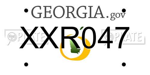 XXR047 Georgia License Plate