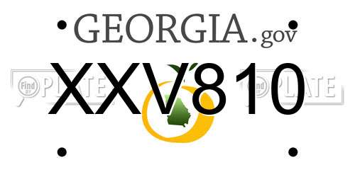 XXV810 Georgia License Plate