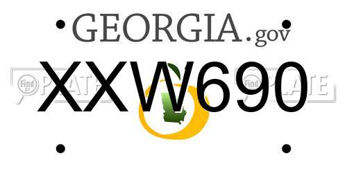 XXW690 Georgia License Plate