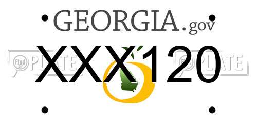 XXX120 Georgia License Plate