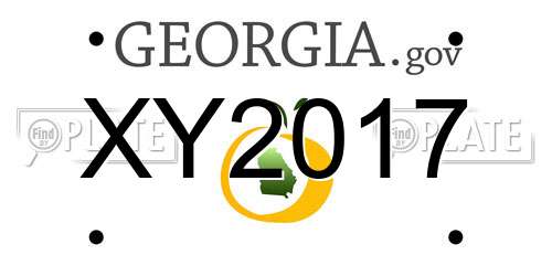 XY2017 Georgia License Plate