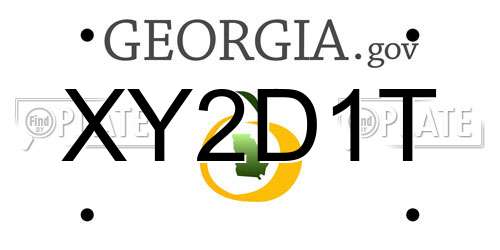 XY2D1T Georgia License Plate