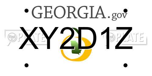 XY2D1Z Georgia License Plate
