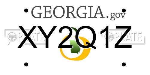 XY2Q1Z Georgia License Plate