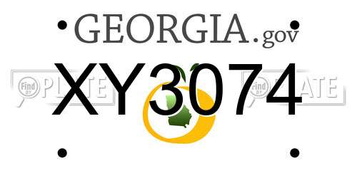 XY3074 Georgia License Plate