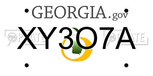 XY3O7A Georgia License Plate