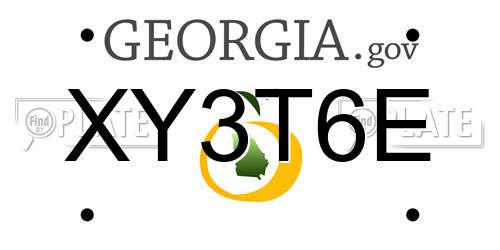 XY3T6E Georgia License Plate