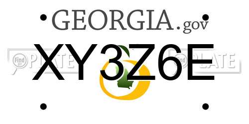XY3Z6E Georgia License Plate