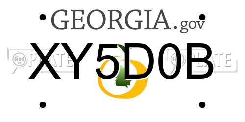 XY5D0B Georgia License Plate
