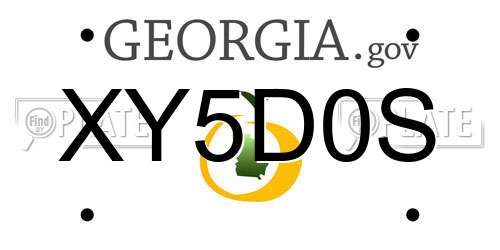 XY5D0S Georgia License Plate