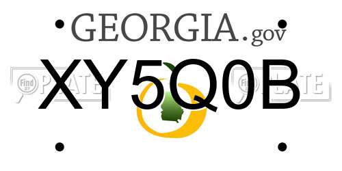 XY5Q0B Georgia License Plate