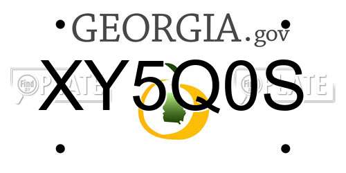 XY5Q0S Georgia License Plate